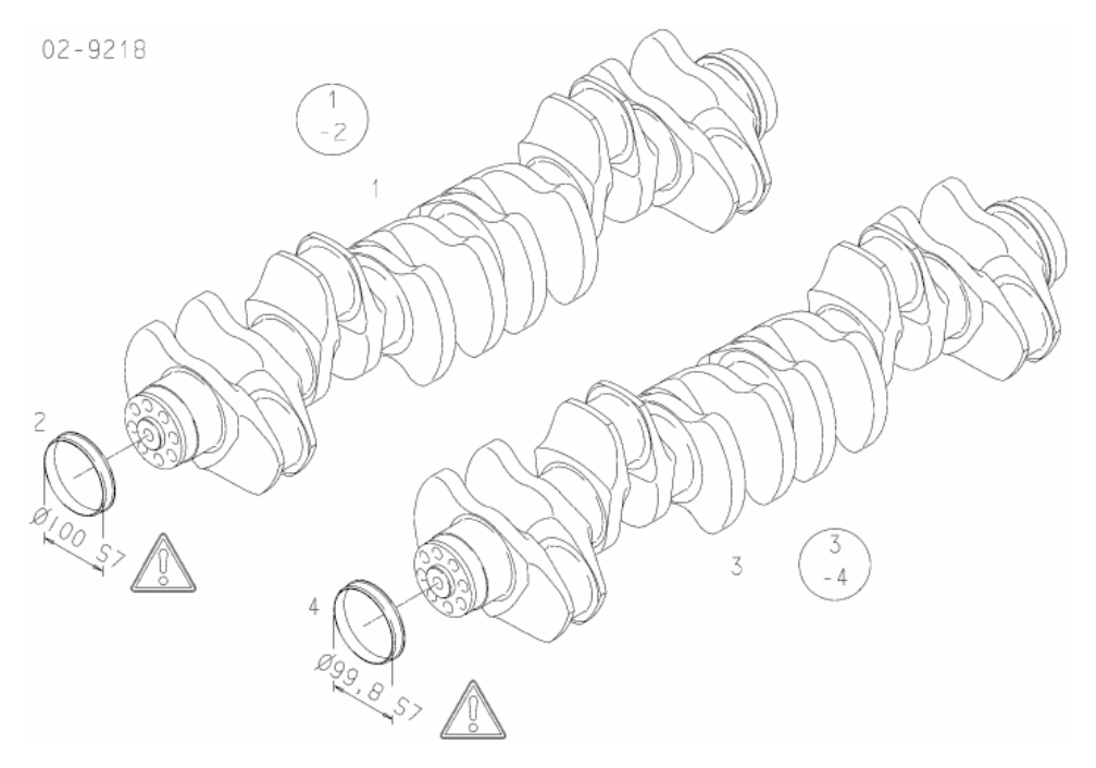 Reconditioned MAN crankshaft 51.02100-9019 for D2866
