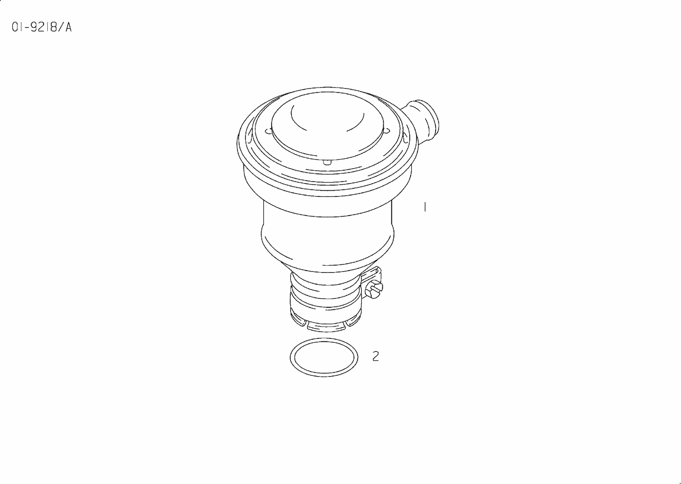 Exploded view of engine breather oil trap