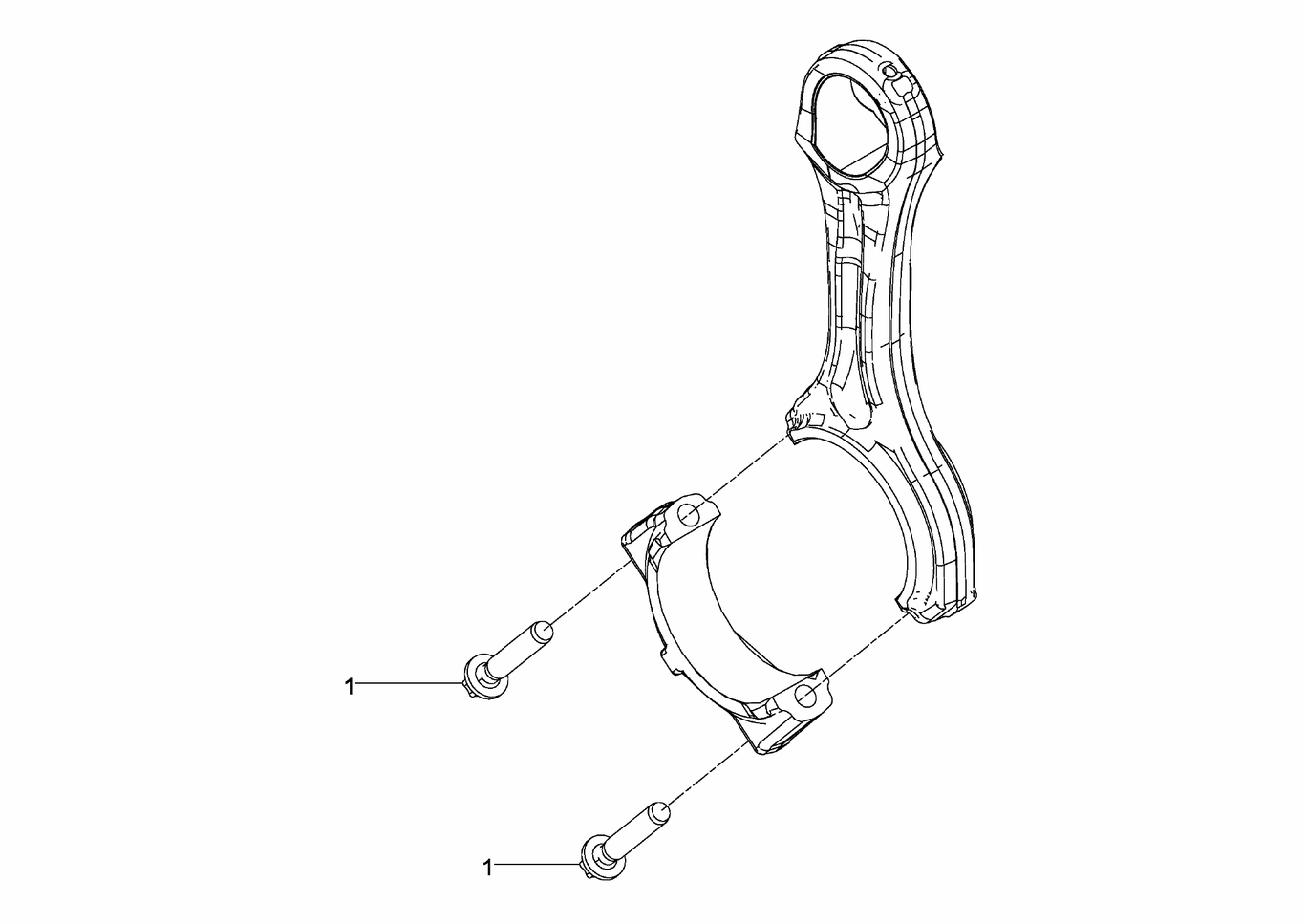 Exploded view of connecting rod components
