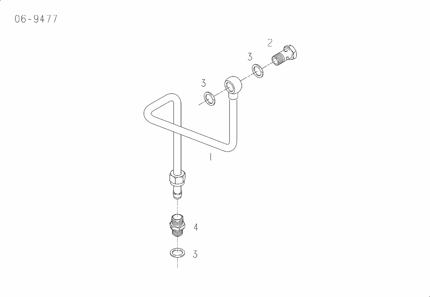 Exploded view of coolant bleeder pipe