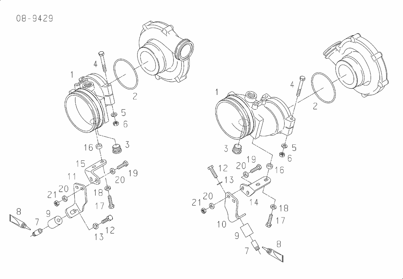 Exploded view of air cleaner air intake