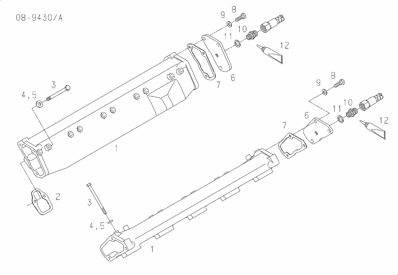 Exploded view of air distributor pipe