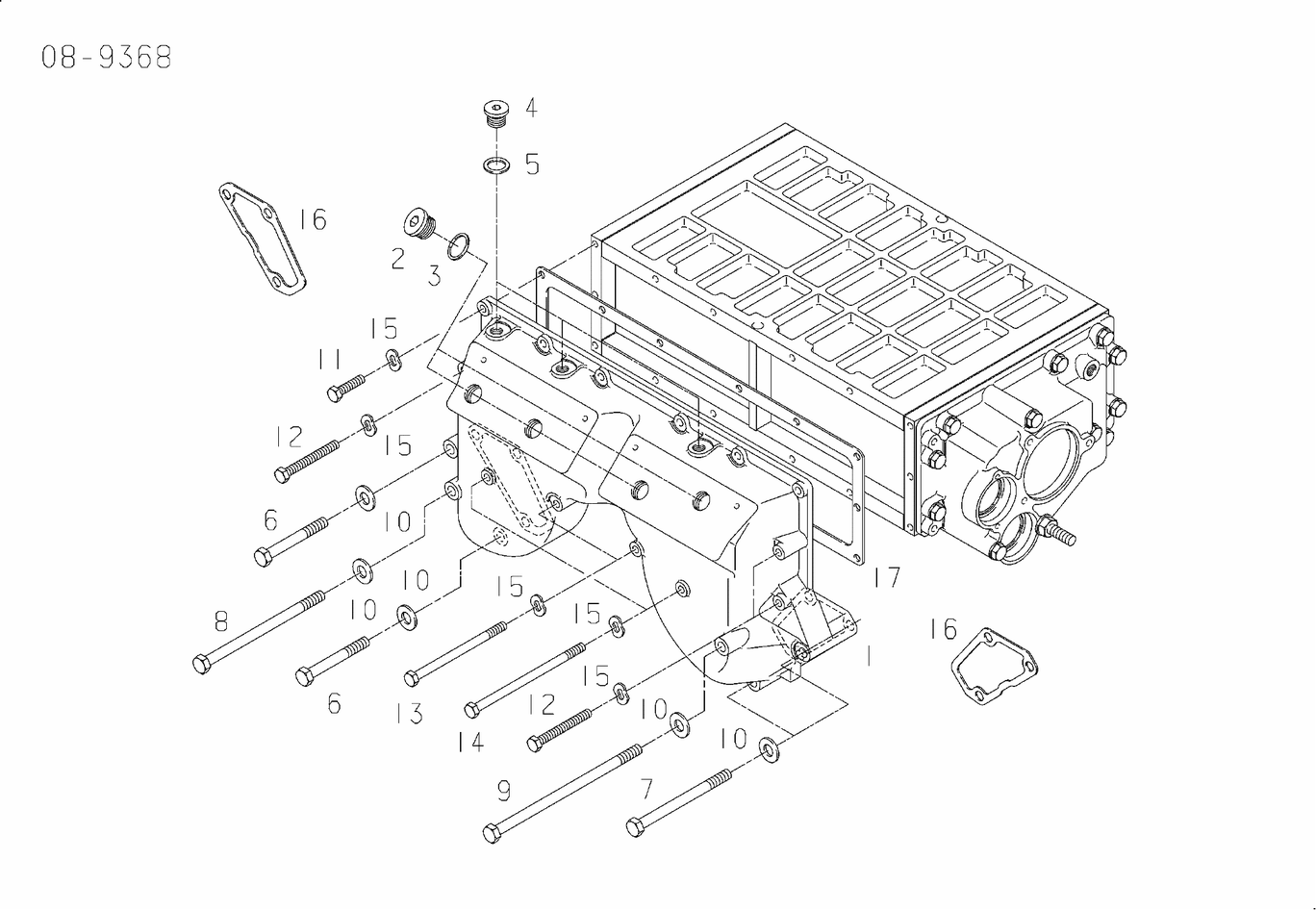 Exploded view of intercooler mounting parts