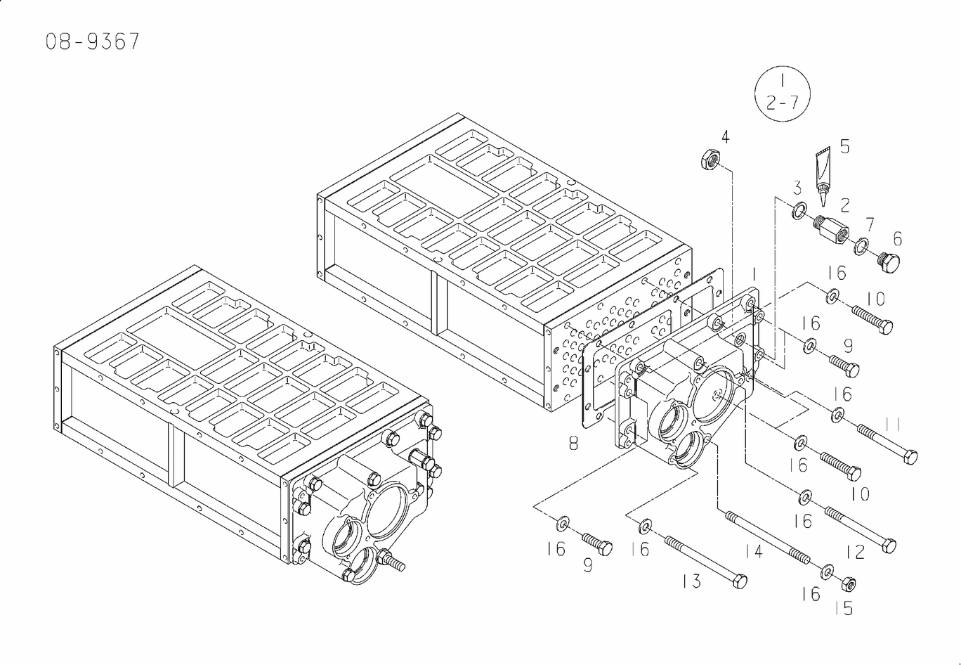 Exploded view of intercooler water space cover