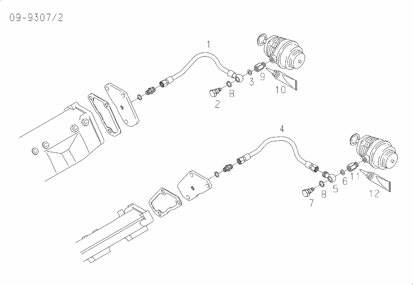Exploded view of pressure regulating valve control line
