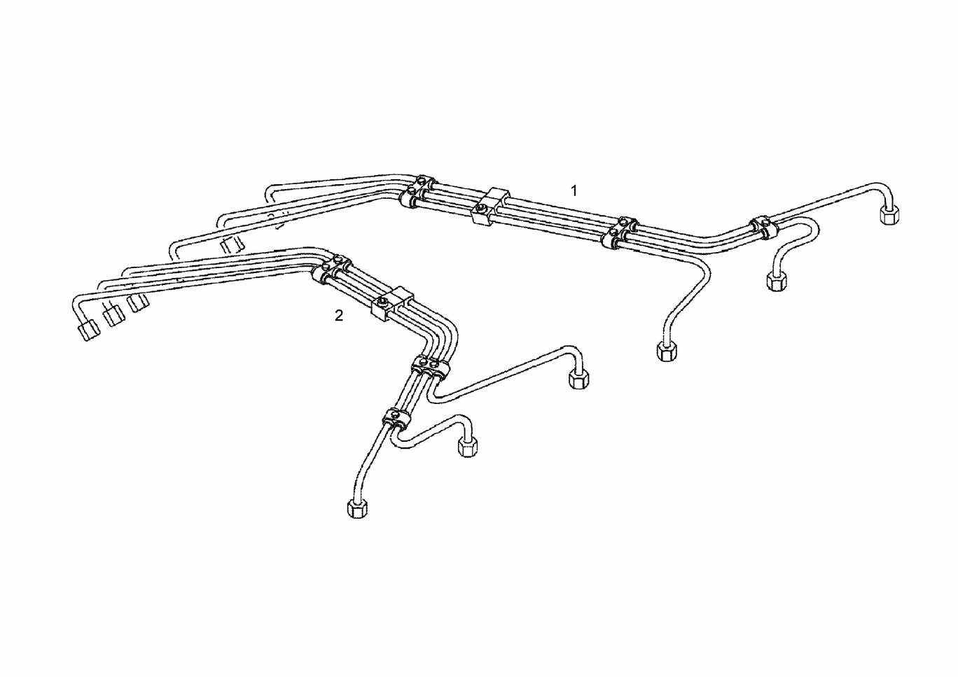 MAN D2842 LE301 injection line cylinders 1-6 proof against leakage components exploded parts diagram with numbered positions
