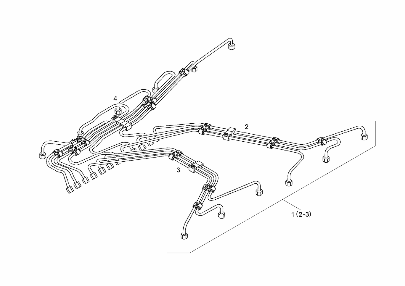 MAN D2842 LE301 injection lines proof against leakage inspection exploded parts diagram with numbered positions