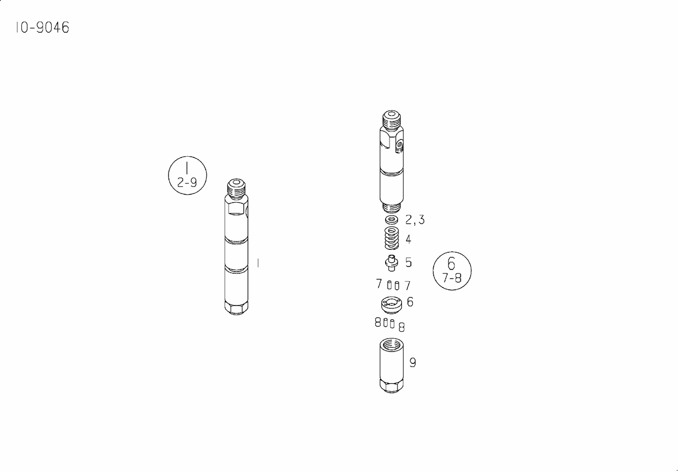 MAN D2842 LE301 nozzle holder exploded parts diagram with numbered positions