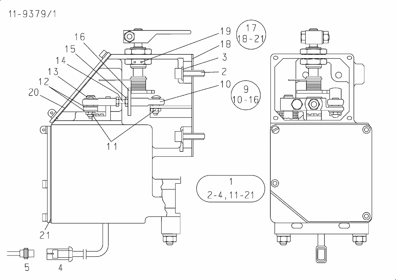 Exploded view of actuator components 51.11610-6028