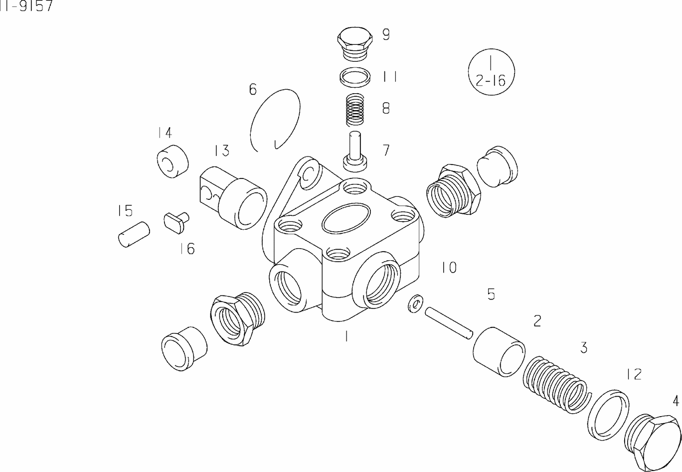 Exploded view of fuel pump components