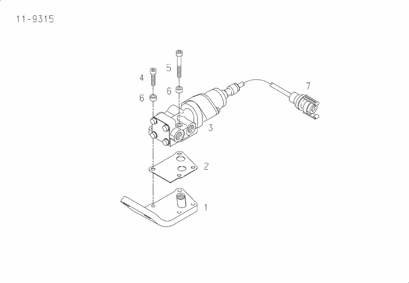 Exploded view of shut-off device EHAB