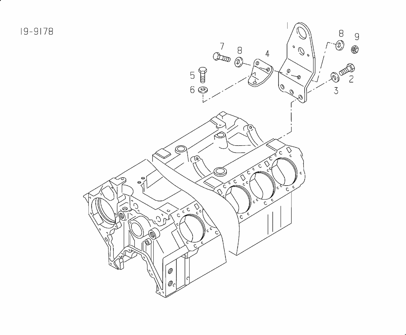 Exploded view of lifting eye rear