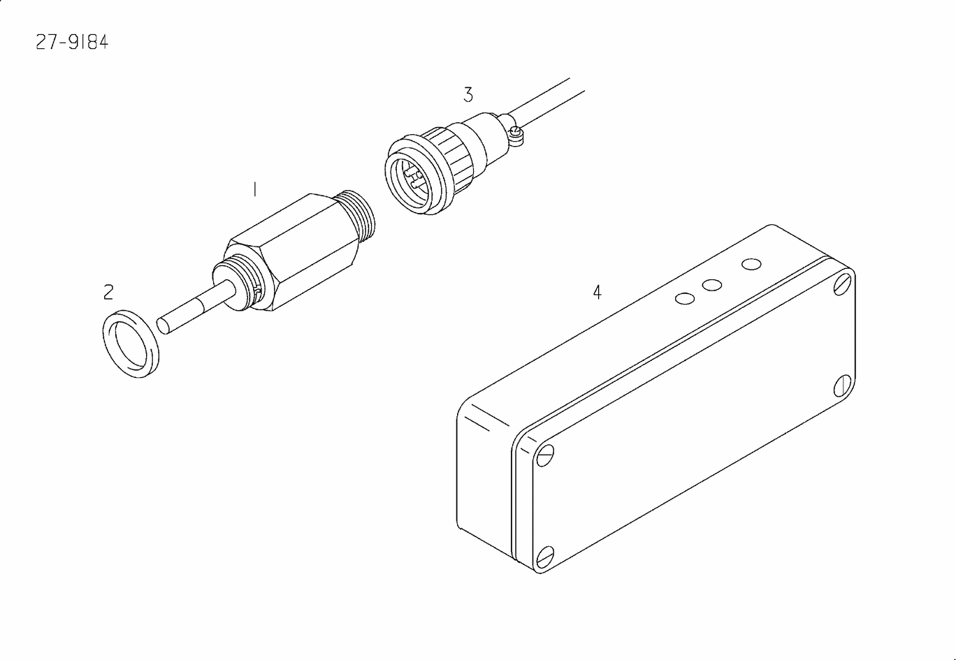 Exploded view of level monitor cooling water