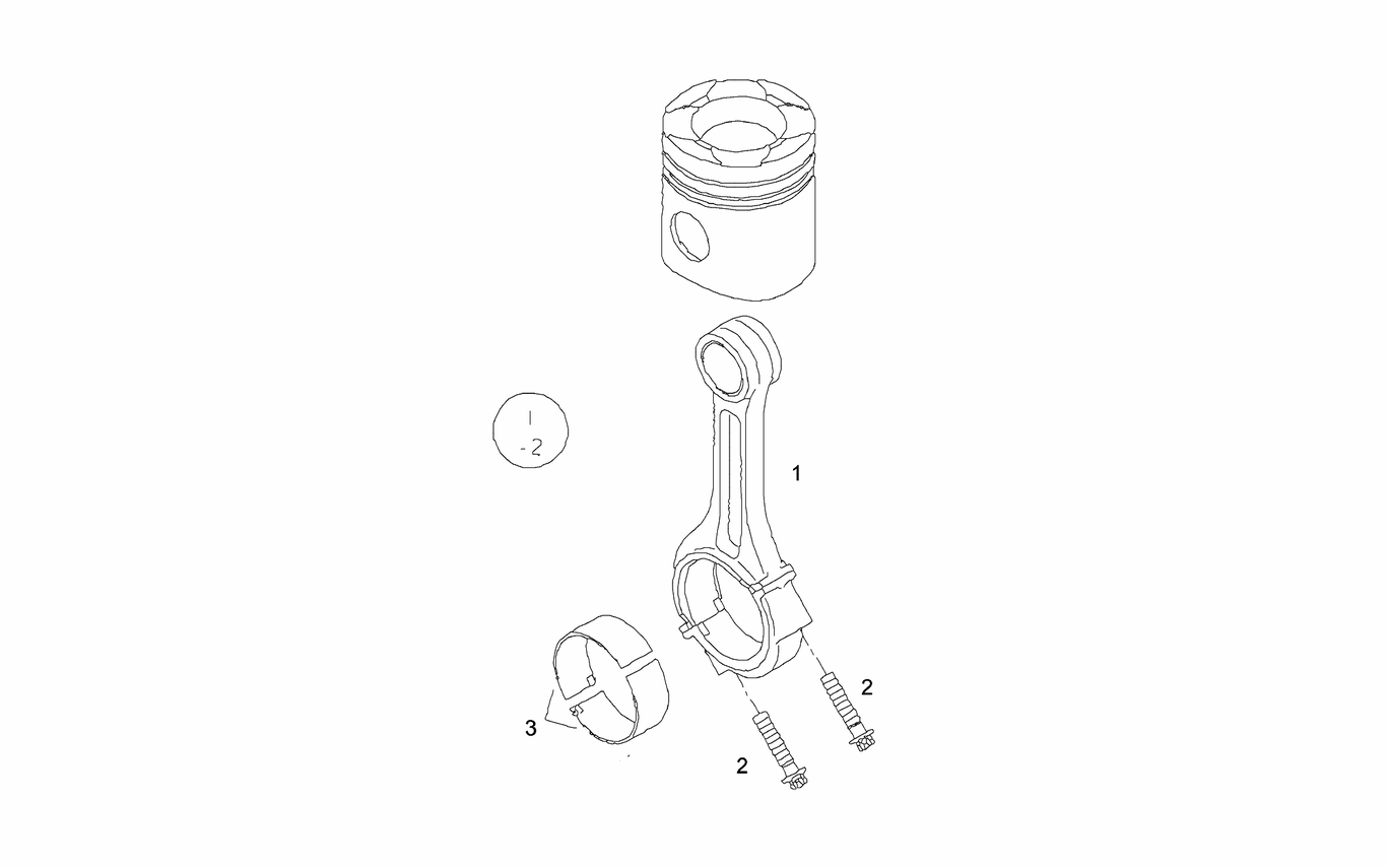 Exploded view of connecting rod conrod bearing