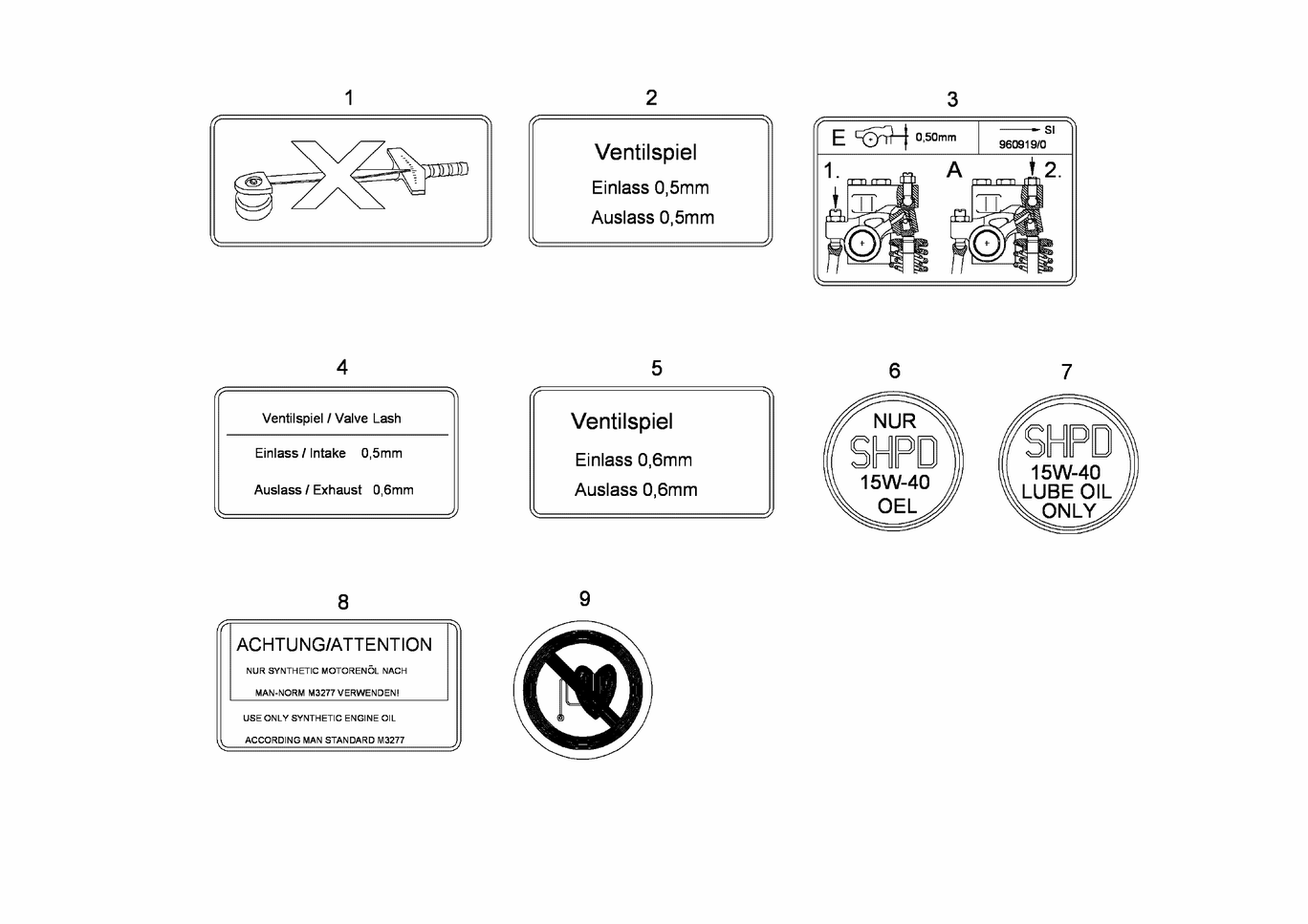 Exploded view of instruction plates