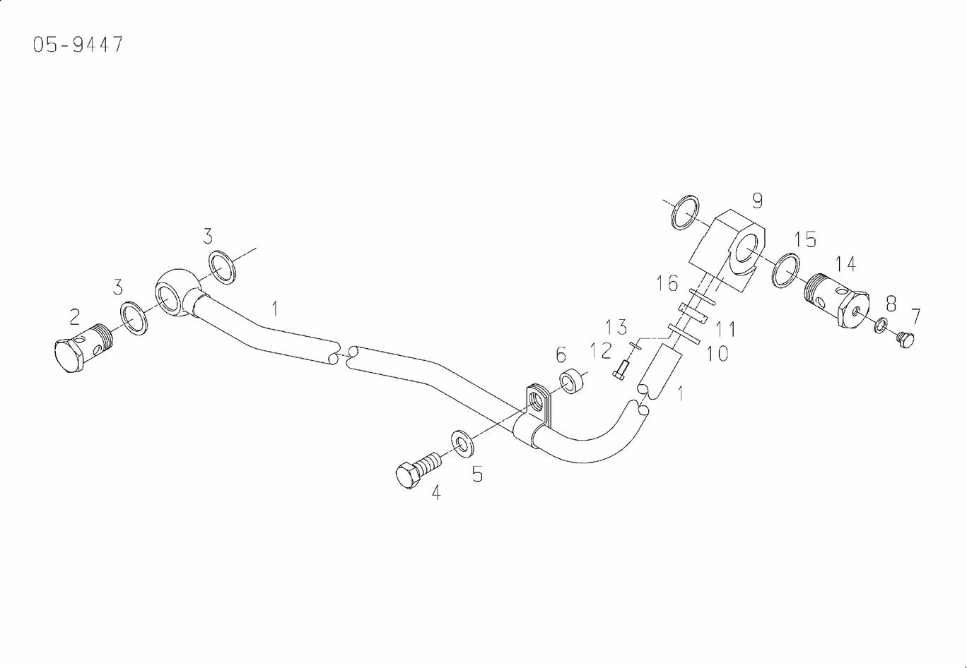 Exploded view of oil pressure pipe