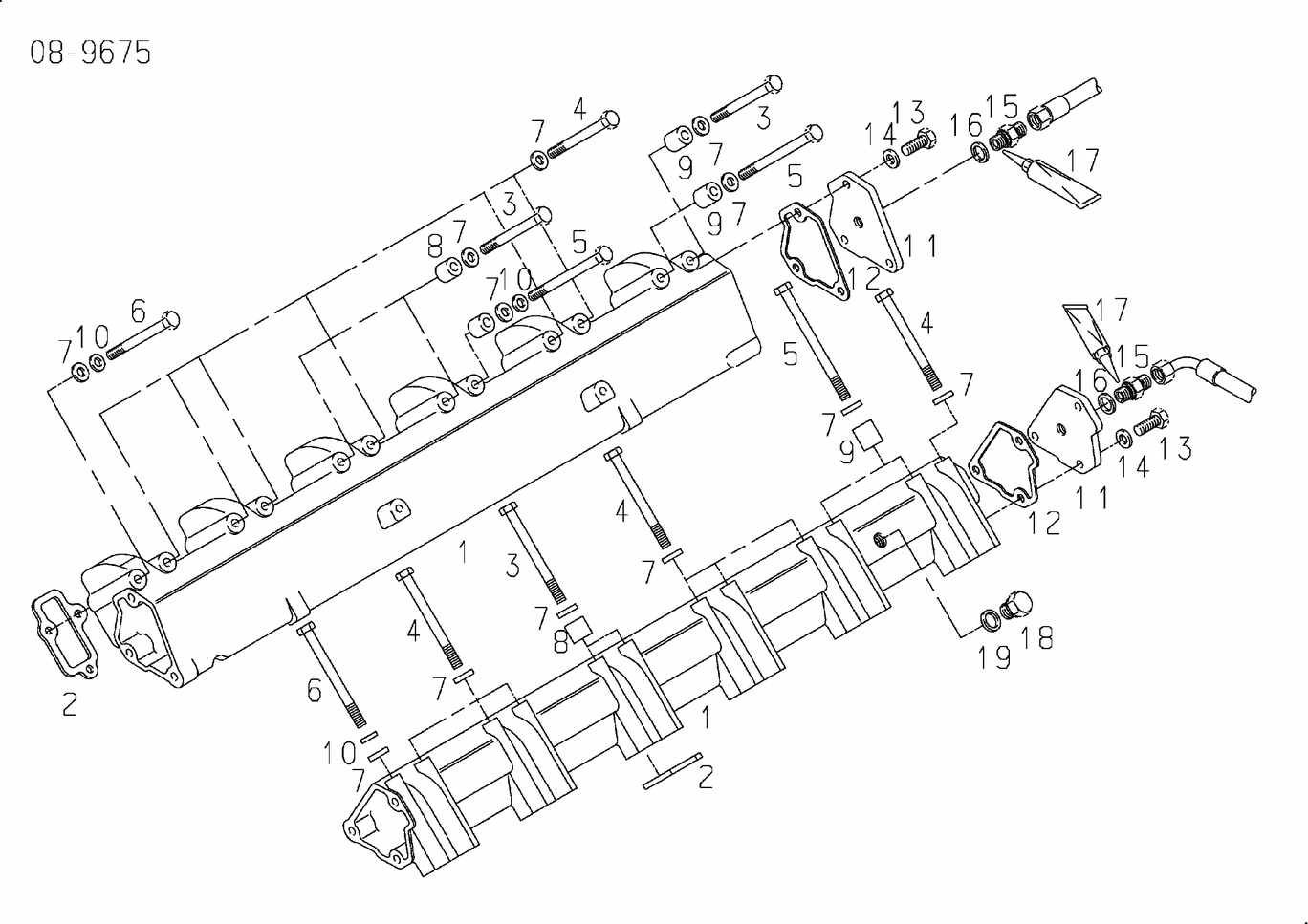 Exploded view of air distributor pipe