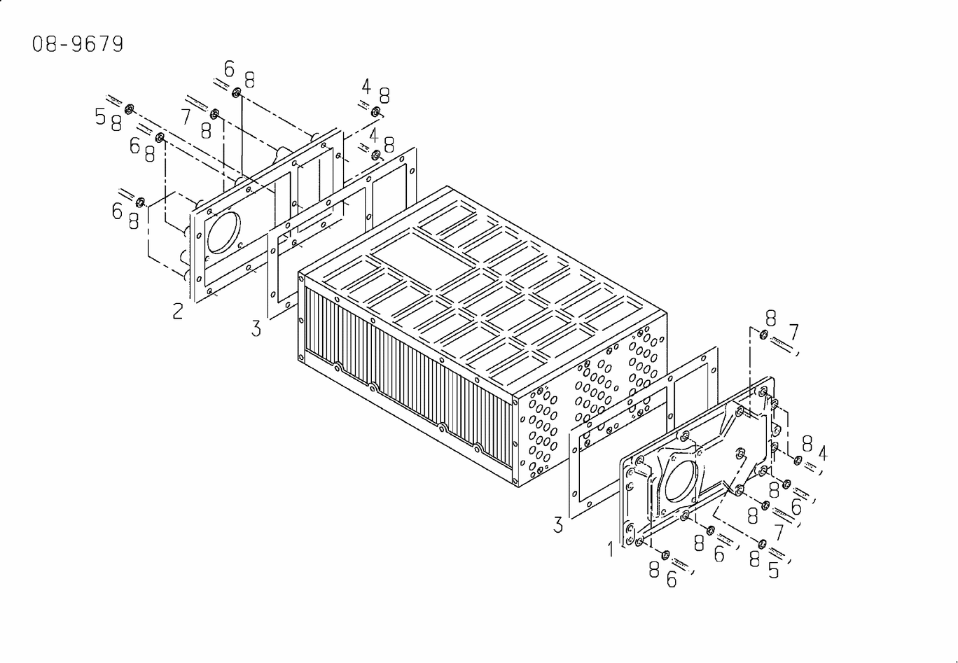 Exploded view of intercooler cover