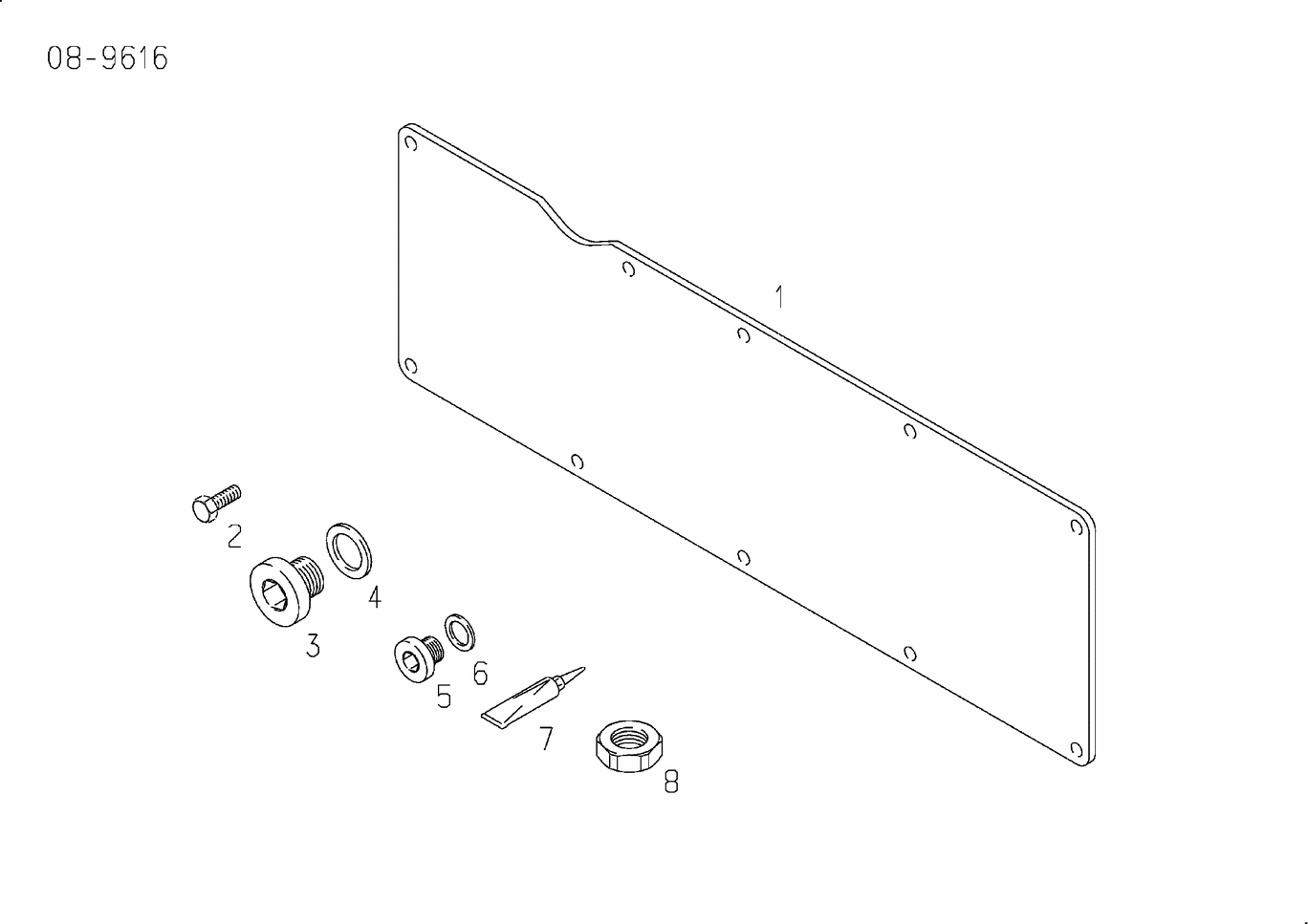 Exploded view of intercooler elbow mounting parts