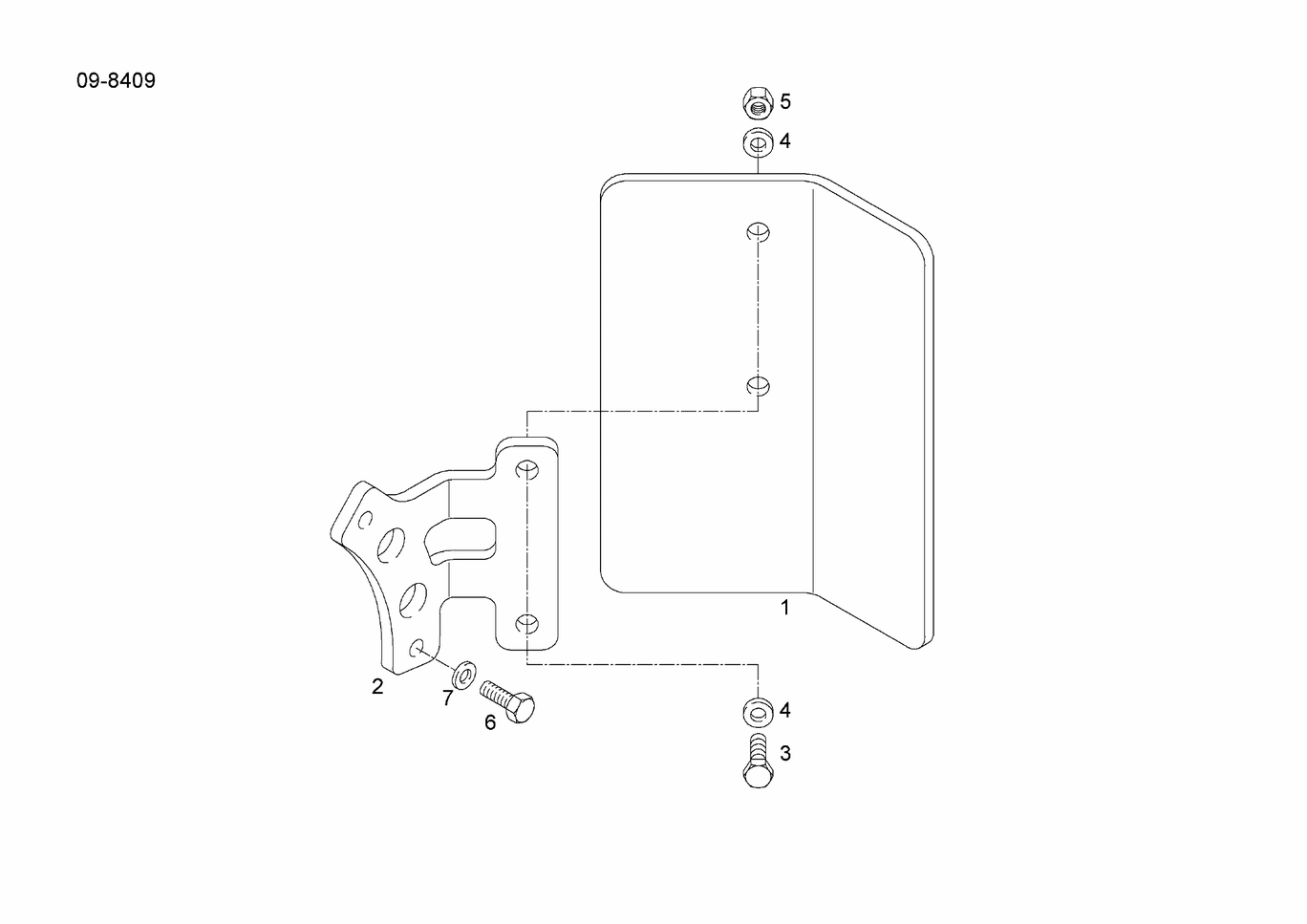 Exploded view of turbocharger heat protection plate
