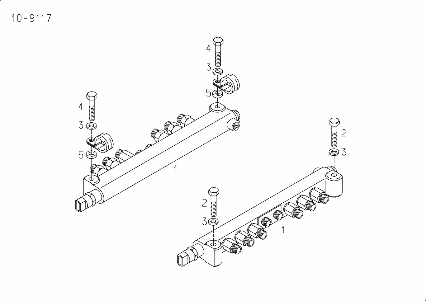 Exploded view of pressure pipe