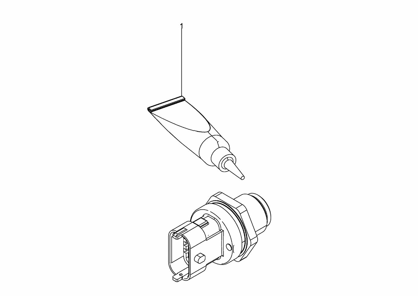 MAN D2842 LE423 Pressure sensor components exploded parts diagram with numbered positions