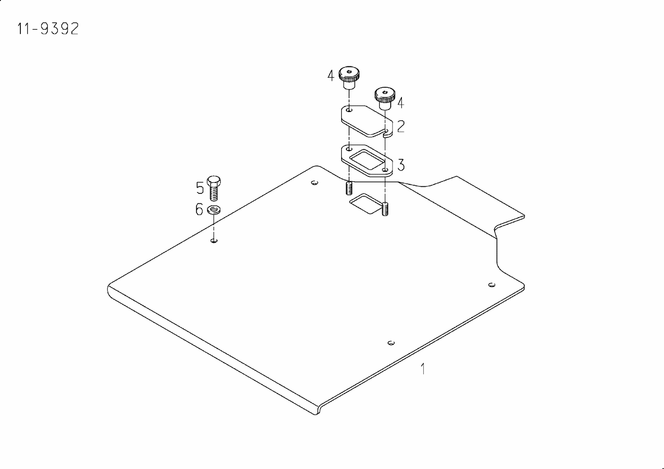 Exploded view of heat protection plate electronic control unit upper