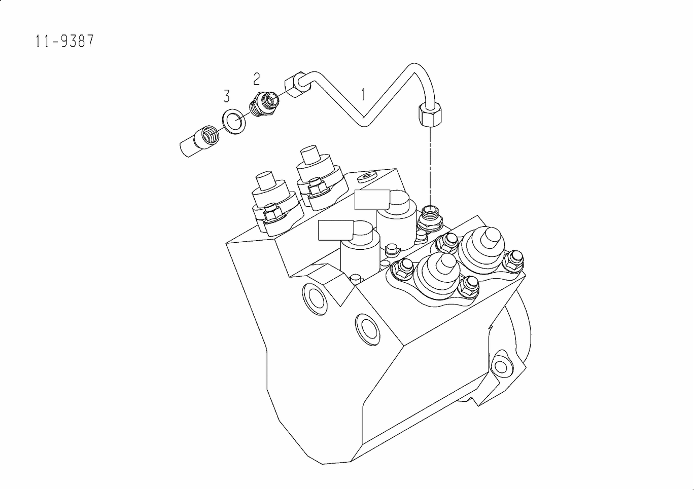 Exploded view of hp pump oil pressure pipe