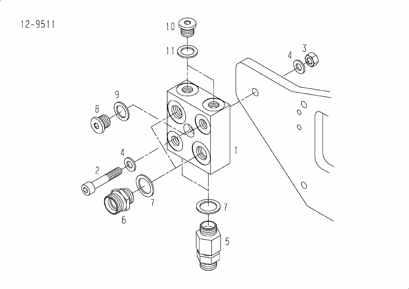 Exploded view of distributor fuel return