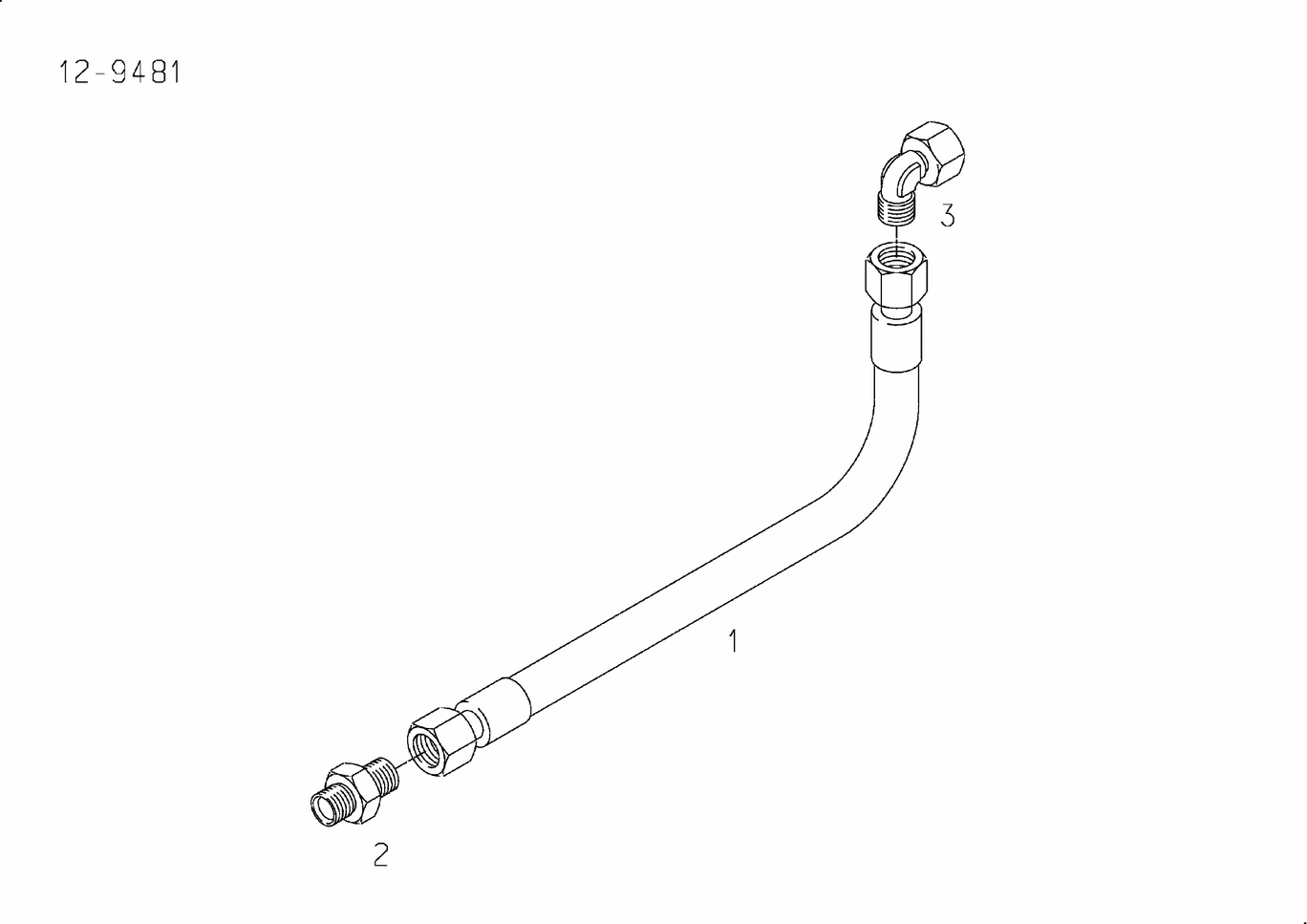 Exploded view of fuel hose additional supplied separately