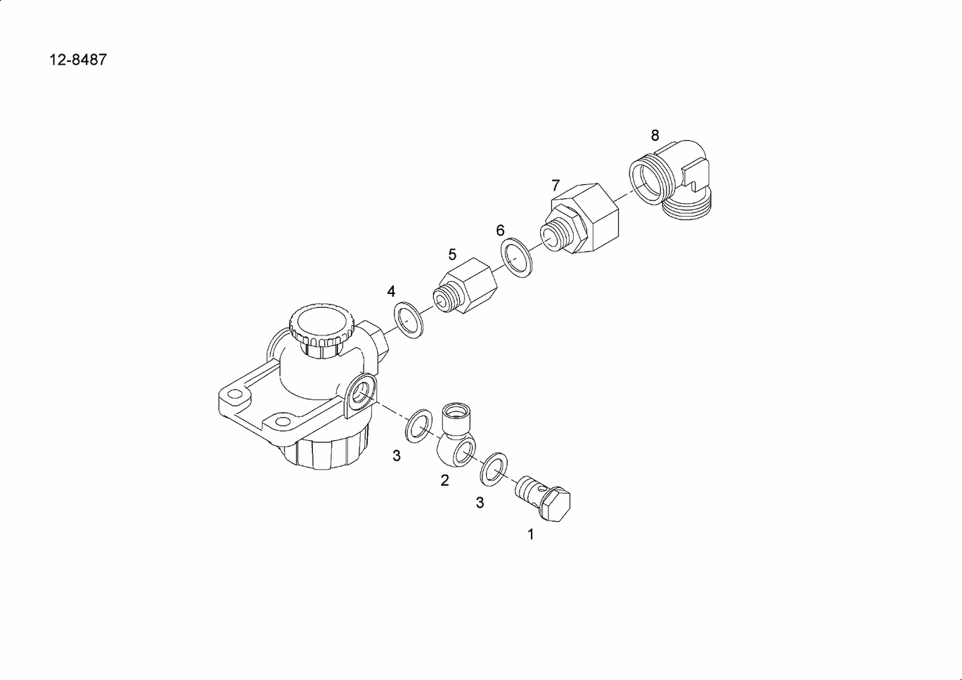 Exploded view of prefilter mounting parts