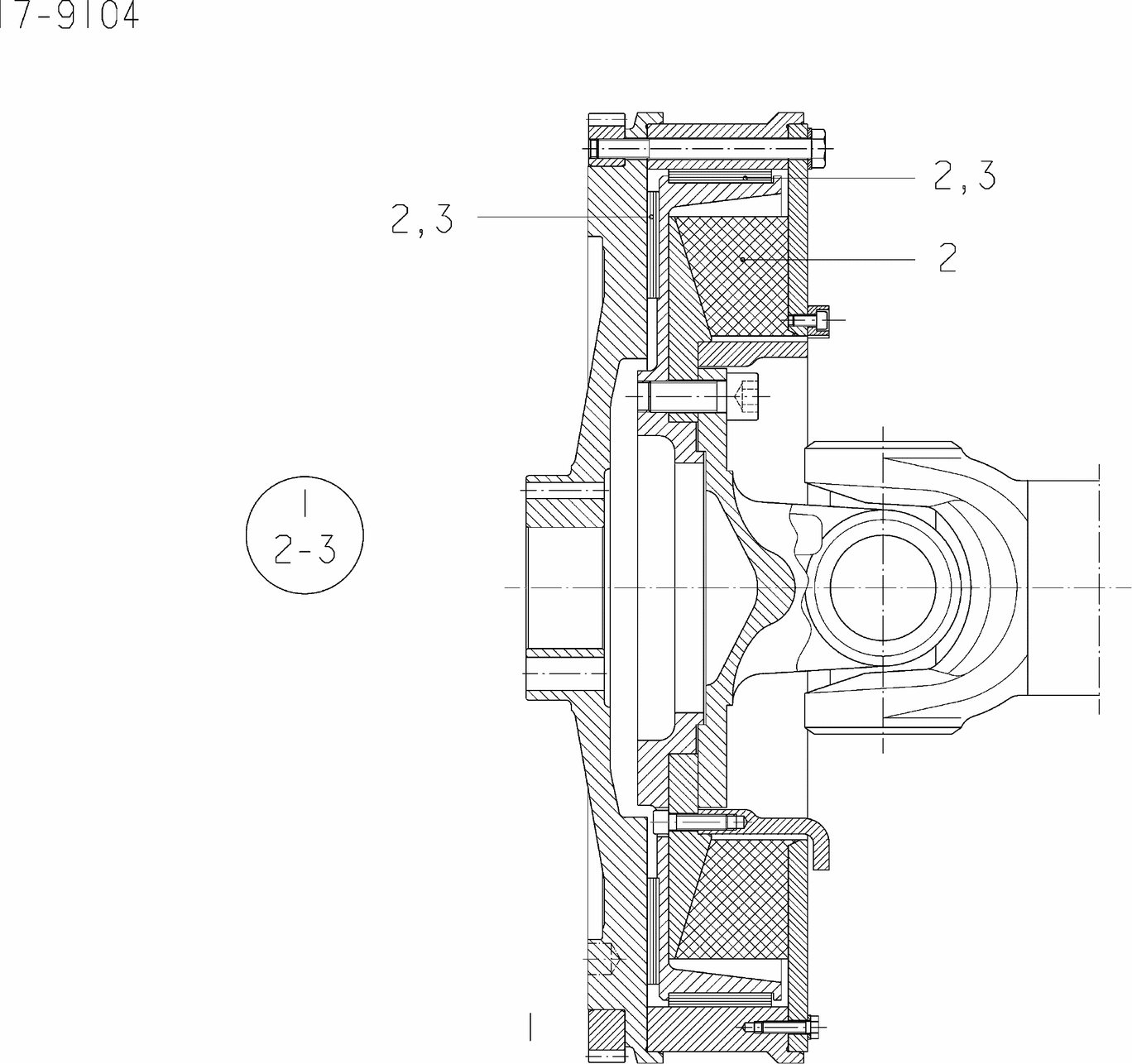 MAN D2842 LE423 clutch elastic exploded parts diagram with numbered positions