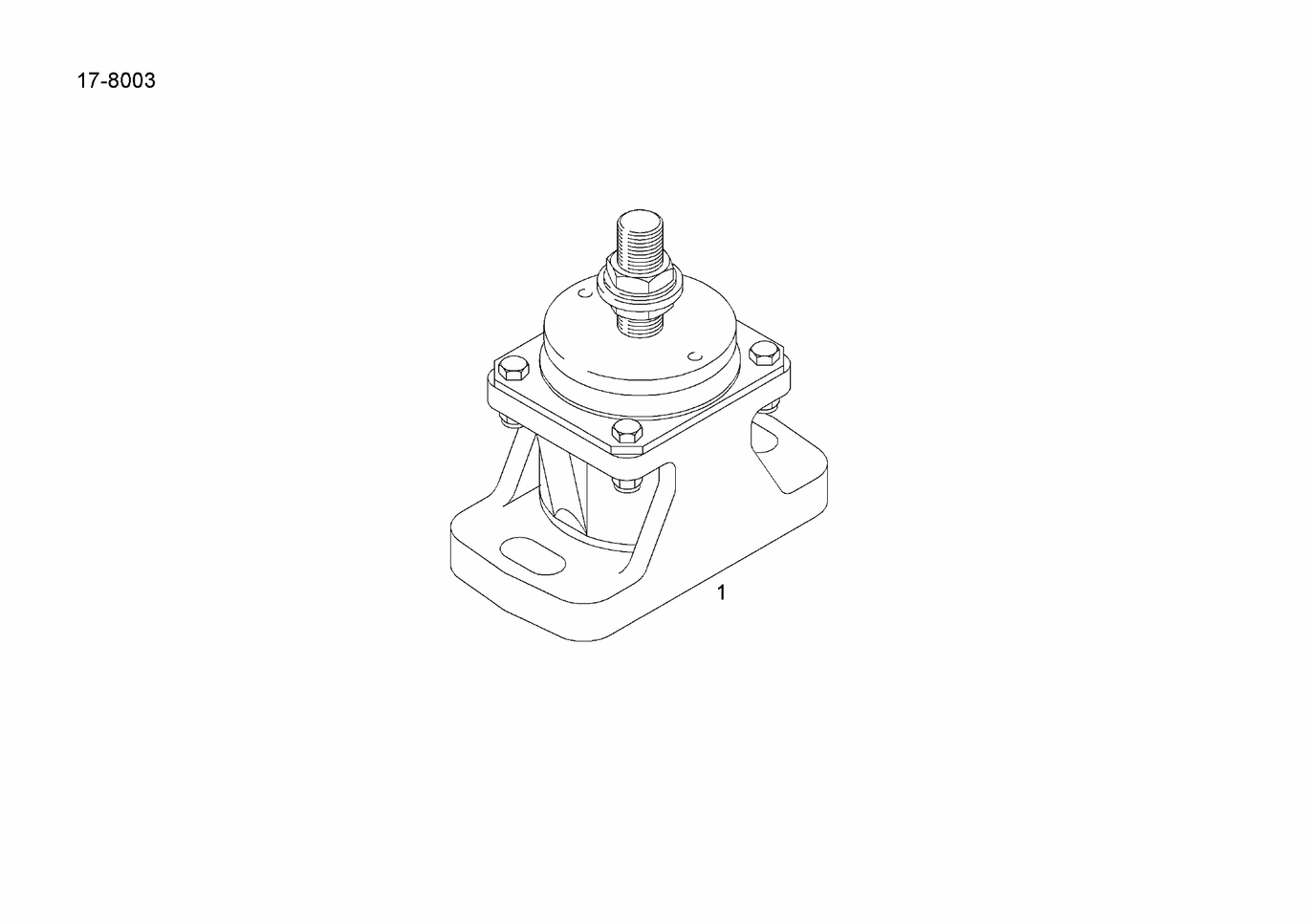 Exploded view of engine mounting elastic