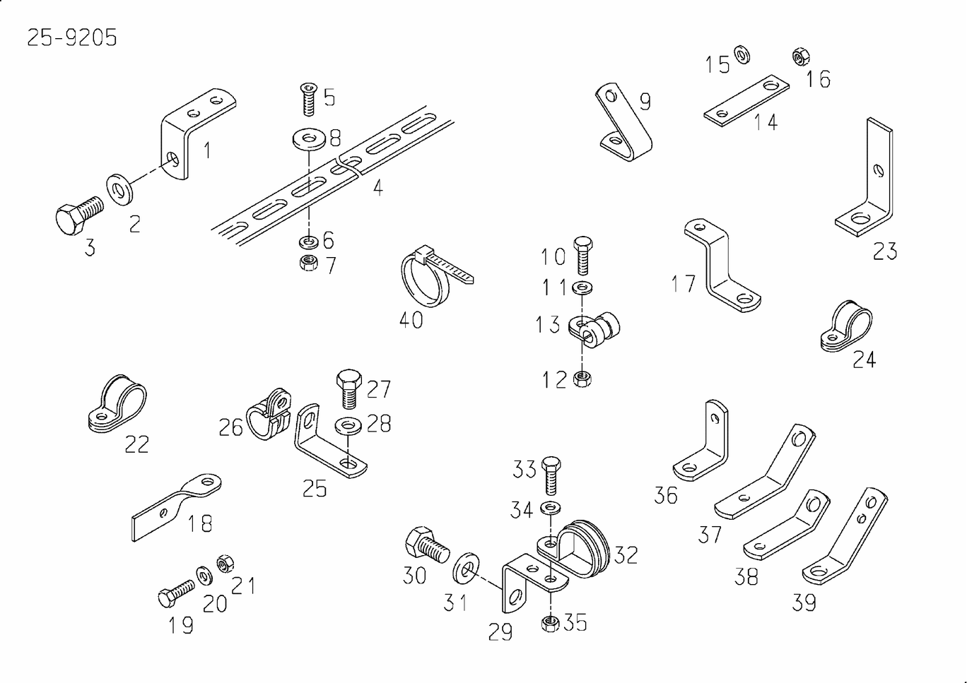 MAN D2842 LE423 cable harness mounting parts exploded parts diagram with numbered positions
