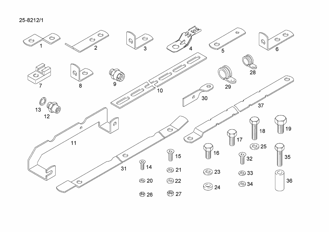 MAN D2842 LE423 cable harness mounting parts exploded parts diagram with numbered positions