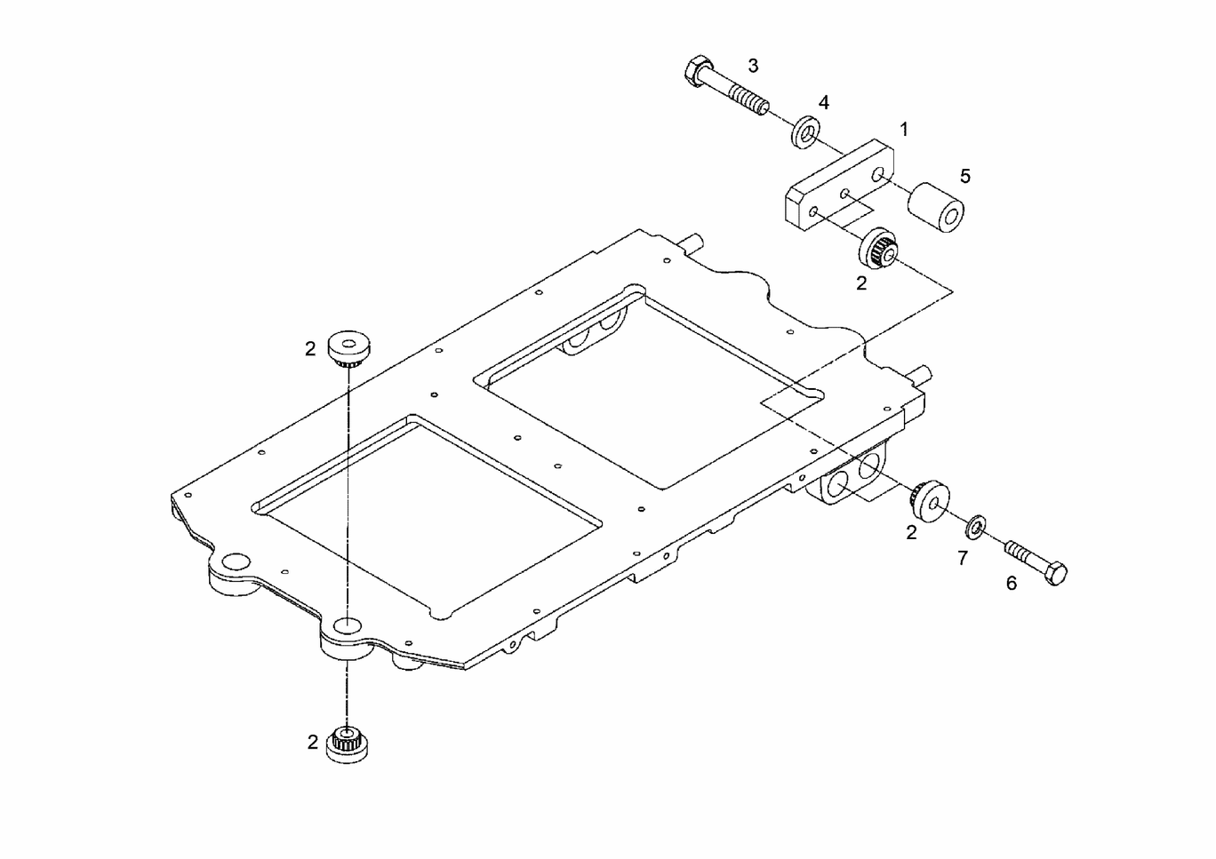 MAN D2842 LE423 Engine control unit bracket exploded parts diagram with numbered positions