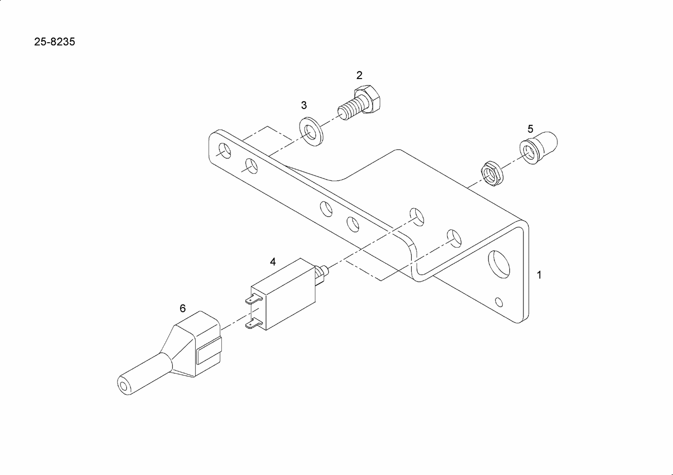 MAN D2842 LE423 protective circuit breaker exploded parts diagram with numbered positions