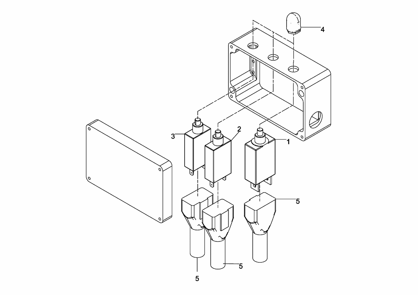 MAN D2842 LE423 terminal box components exploded parts diagram with numbered positions