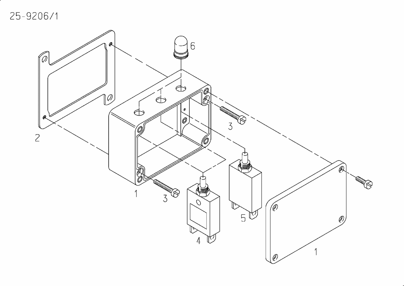 MAN D2842 LE423 terminal box components exploded parts diagram with numbered positions