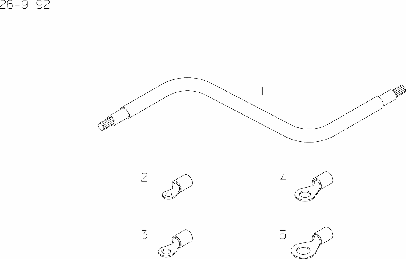 Exploded view of alternator cable harness
