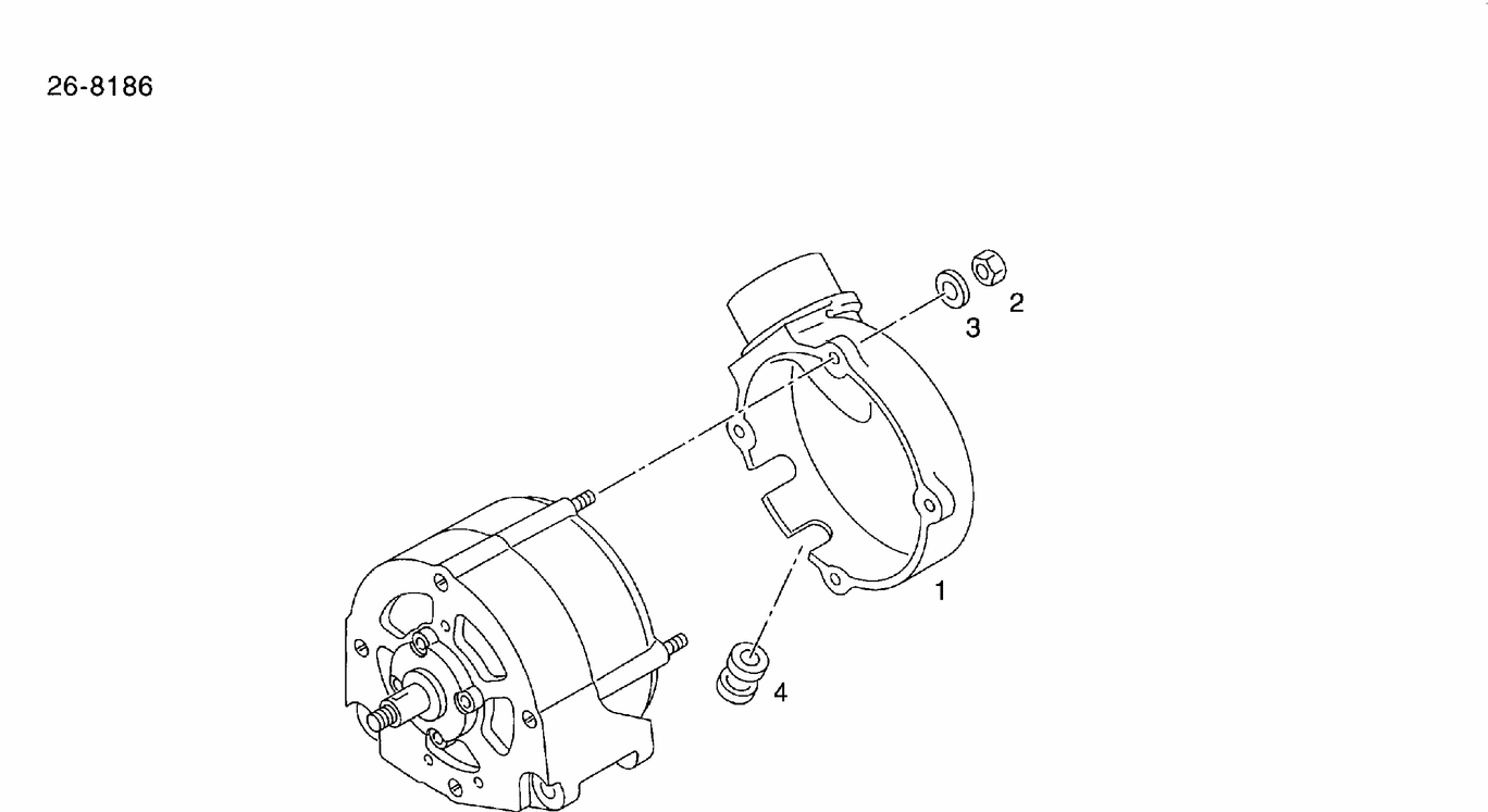 Exploded view of alternator cover