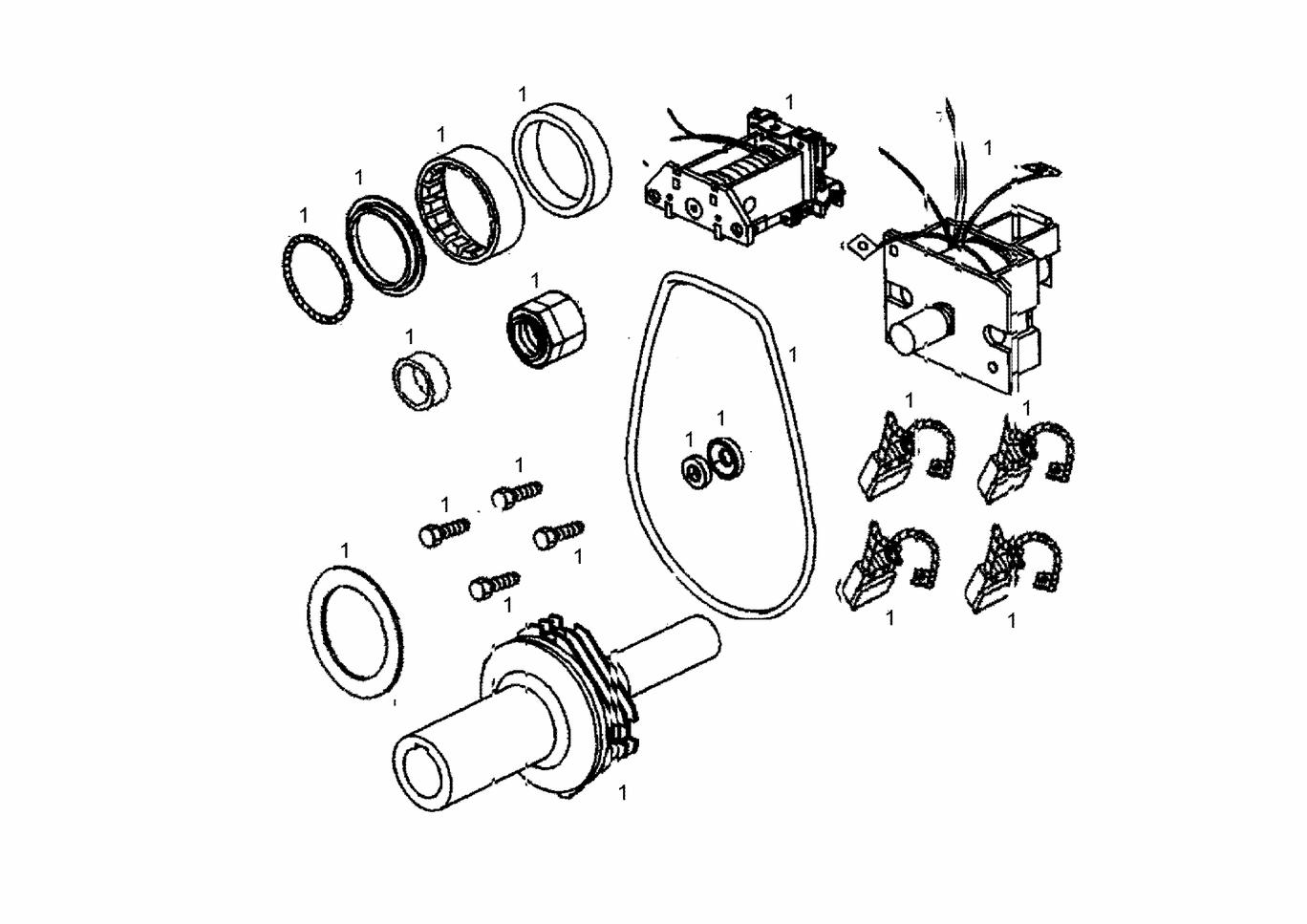 Exploded view of starter repair kit solenoid switch