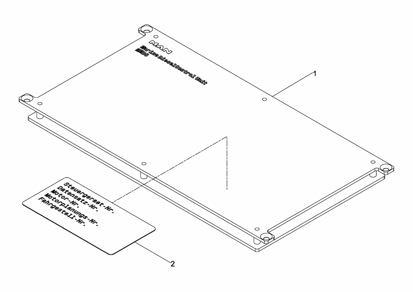 Exploded view of diagnostic unit