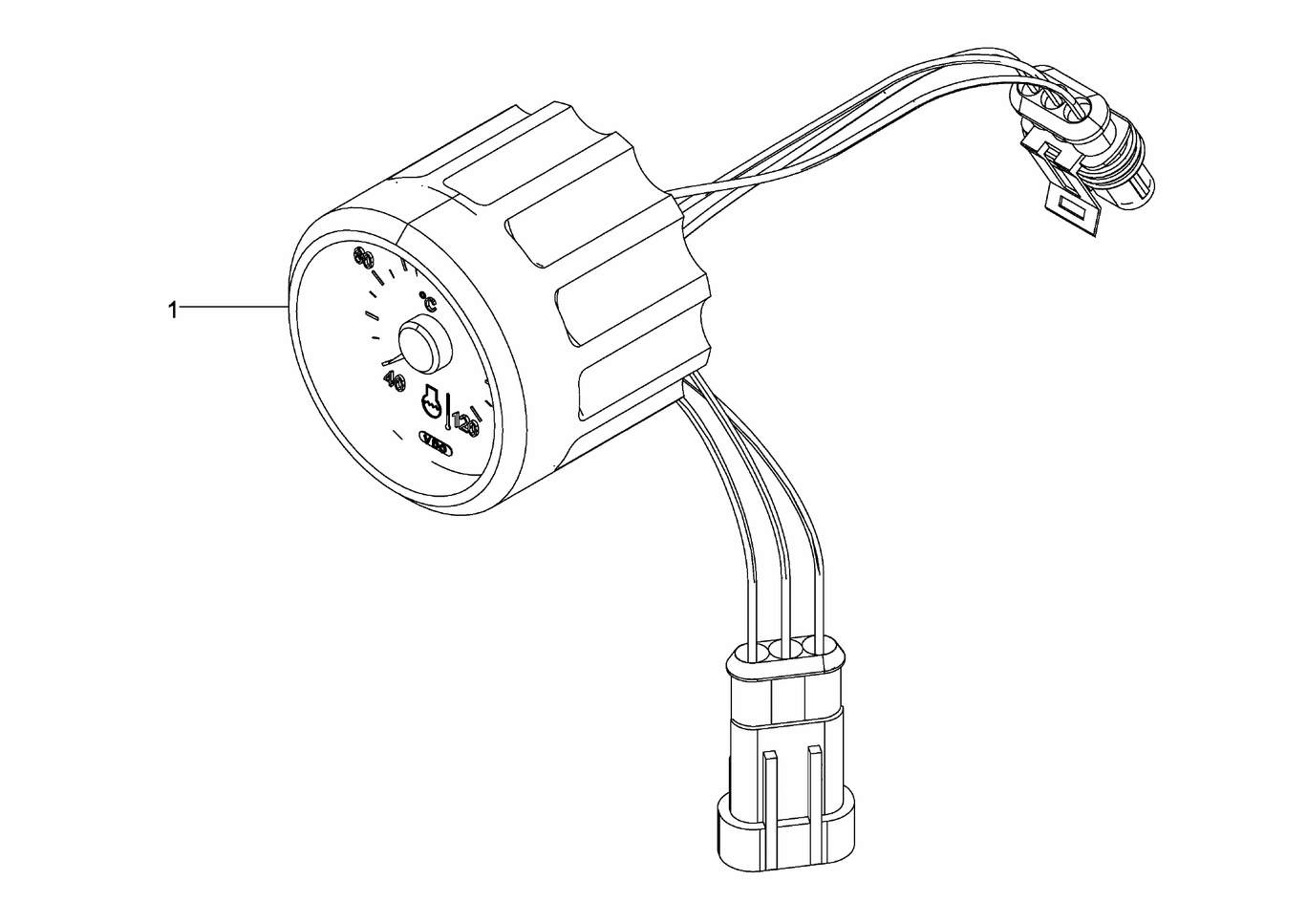 Exploded view of indicator coolant temperature