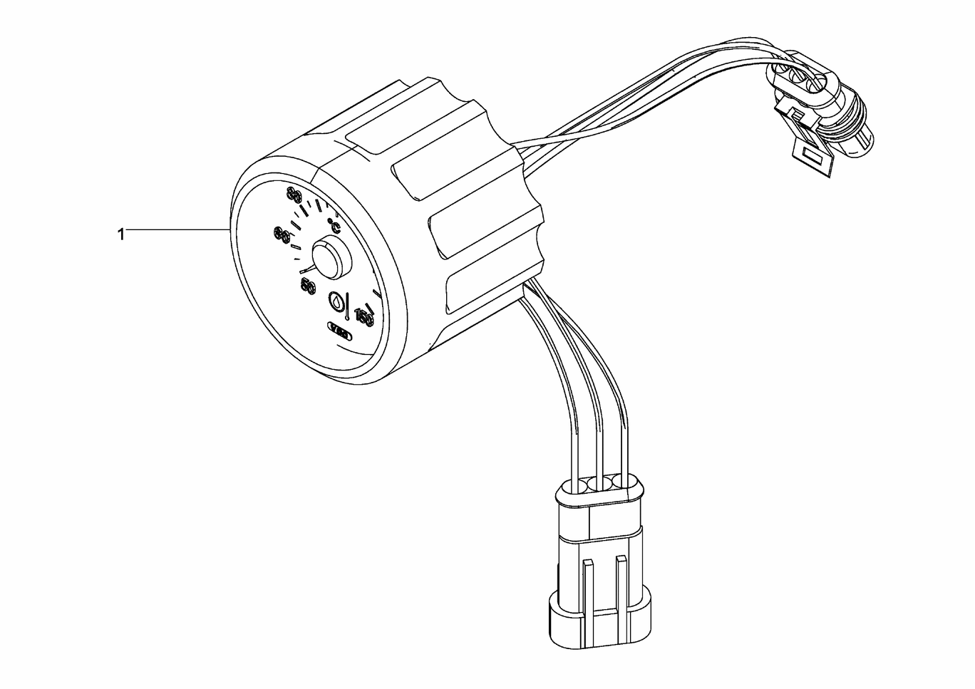Exploded view of indicator oil pressure