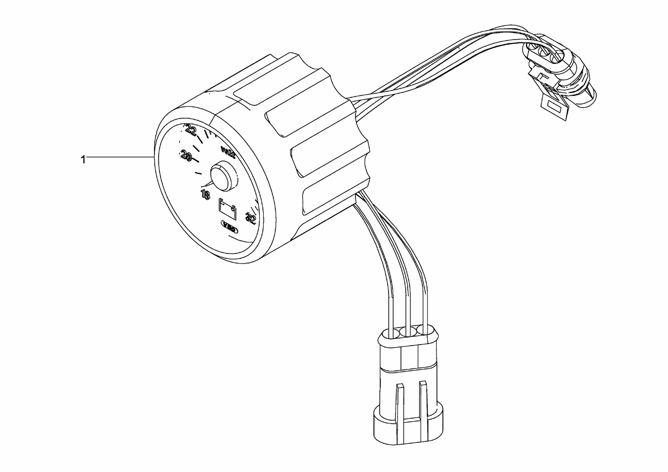 Exploded view of indicator voltmeter
