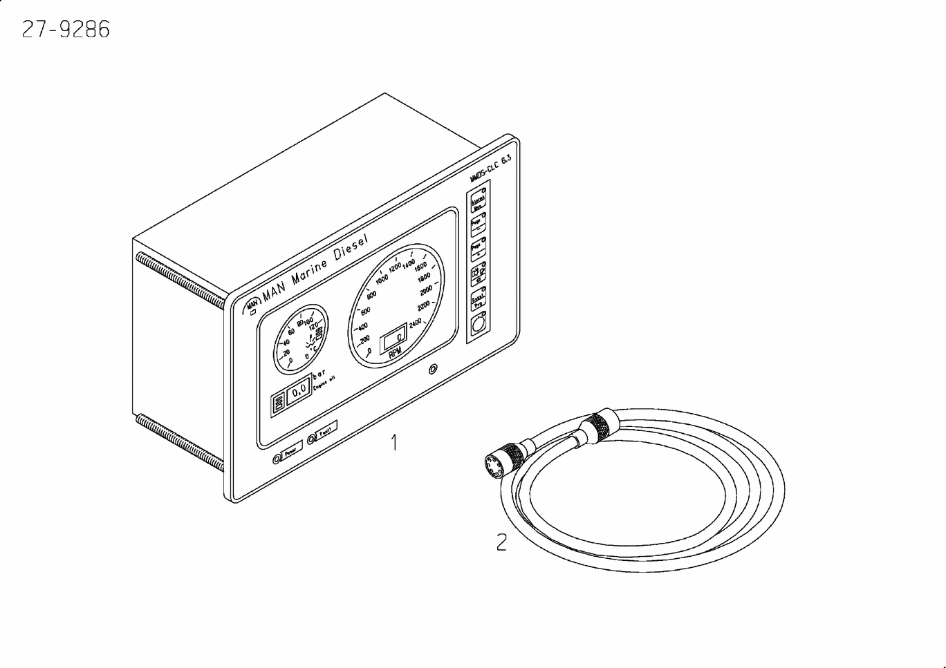 Exploded view of indicator