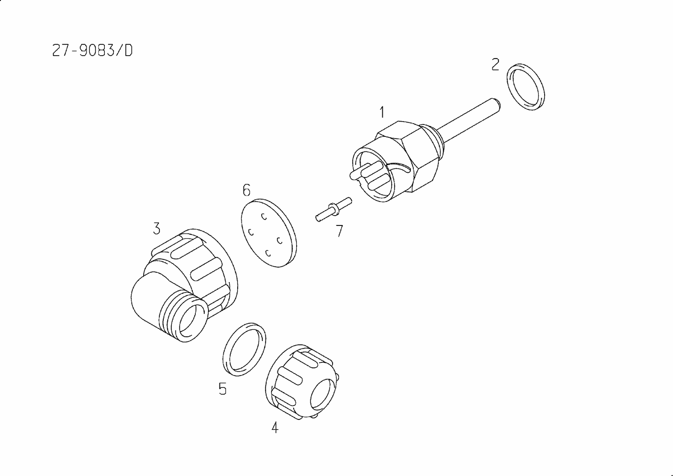 Exploded view of level monitor cooling water