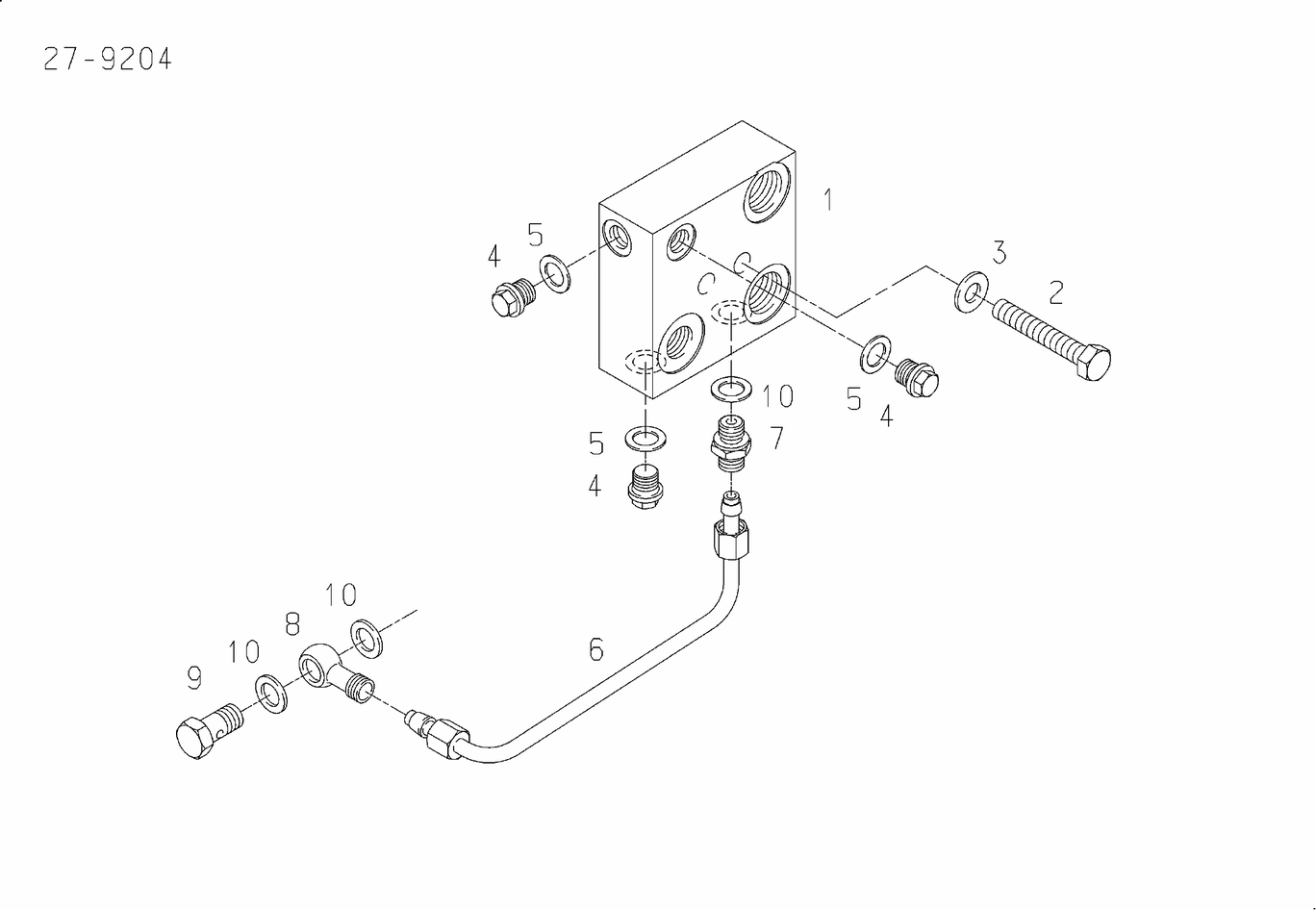 Exploded view of oil supply distributor