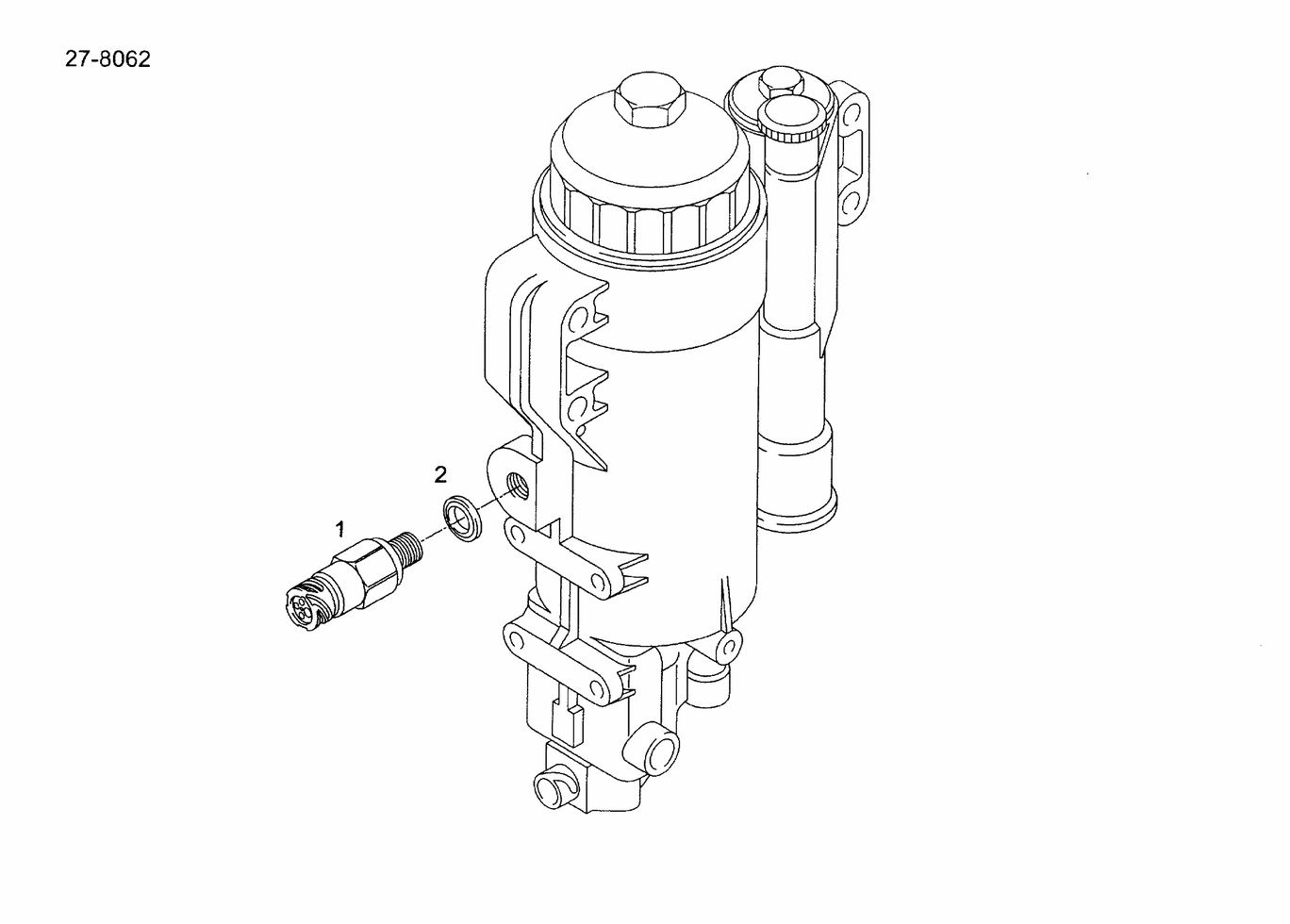 Exploded view of Pressure sensor fuel filter